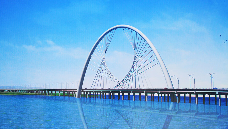 计划于2015年建成通车的白水湖特大公路桥效果图